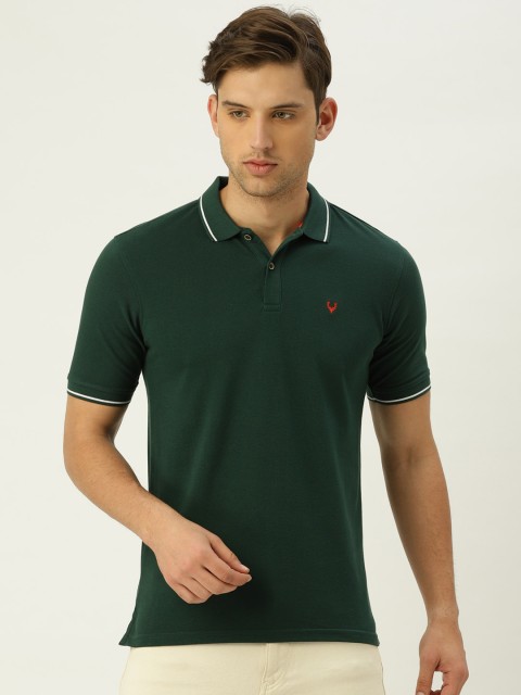 

Allen Solly Men Green Solid Polo Collar T-shirt