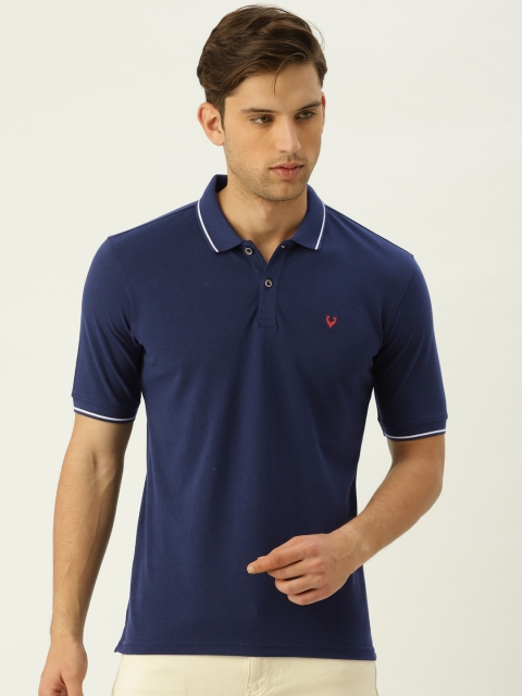 

Allen Solly Men Navy Solid Polo Collar T-shirt, Navy blue