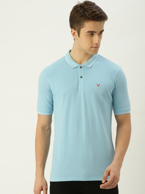 

Allen Solly Men Blue Solid Polo Collar T-shirt
