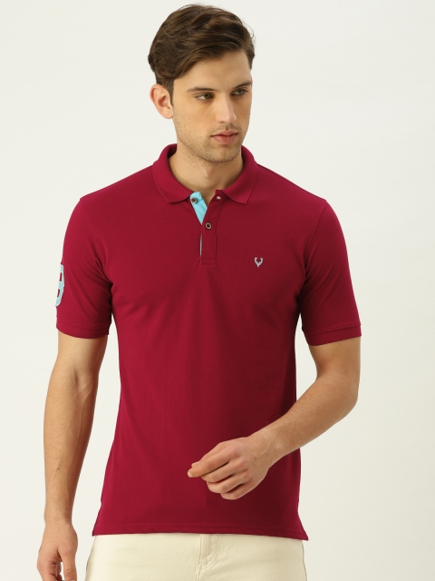 

Allen Solly Men Maroon Solid Polo Collar T-shirt