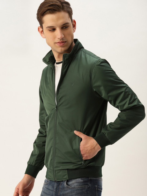 

Allen Solly Men Green Solid Bomber Jacket