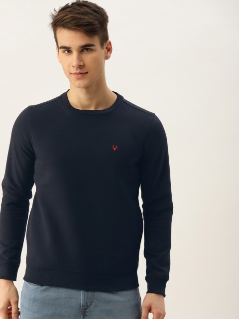 

Allen Solly Men Navy Blue Solid Sweatshirt