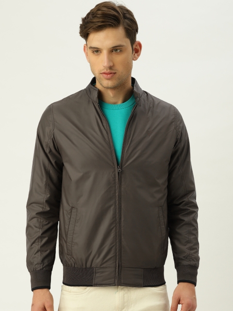 

Allen Solly Men Brown Solid Bomber Jacket