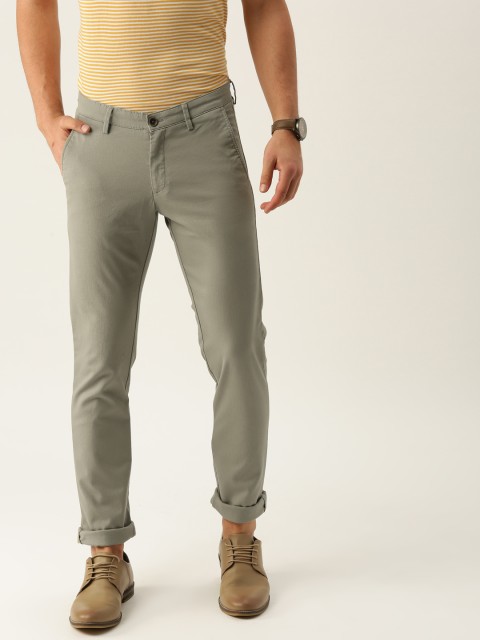 

Allen Solly Men Grey Smart Slim Fit Solid Regular Trousers