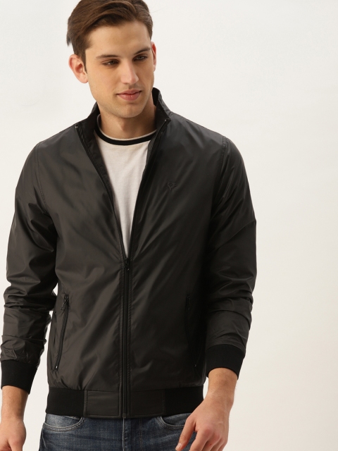 

Allen Solly Men Black Solid Bomber Jacket