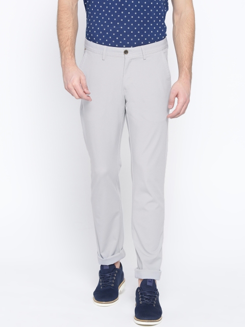 

Allen Solly Men Grey Slim Fit Solid Regular Trousers