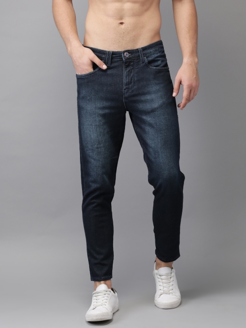 

Flying Machine Men Blue Tapered Fit Mid-Rise Clean Look Cropped Jeans