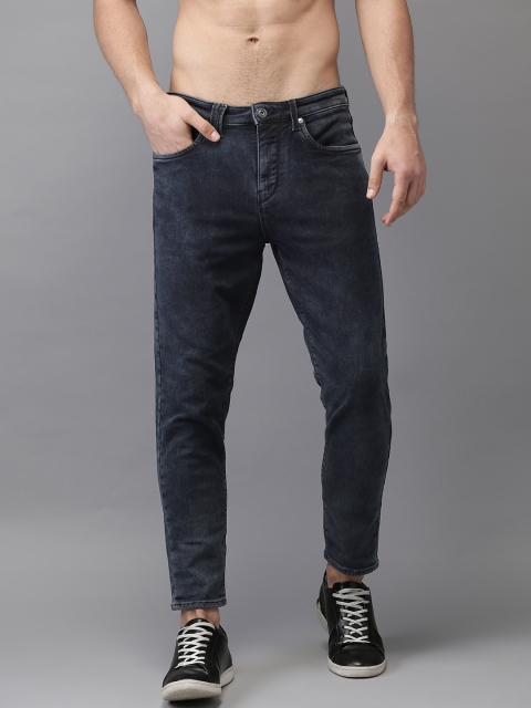 

Flying Machine Men Blue Tapered Fit Mid-Rise Clean Look Stretchable Cropped Jeans