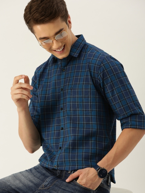 

Allen Solly Men Blue Regular Fit Checked Casual Shirt