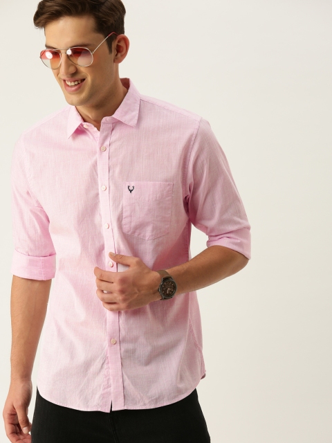 

Allen Solly Men Pink Regular Fit Self Design Casual Shirt