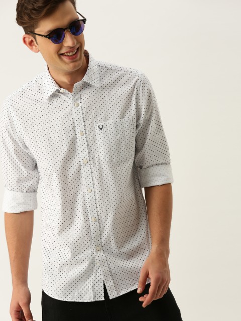 

Allen Solly Men White Regular Fit Printed Casual Shirt