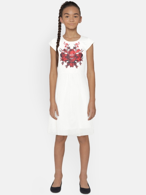 

Fame Forever by Lifestyle Girls Off-White Printed Fit and Flare Dress