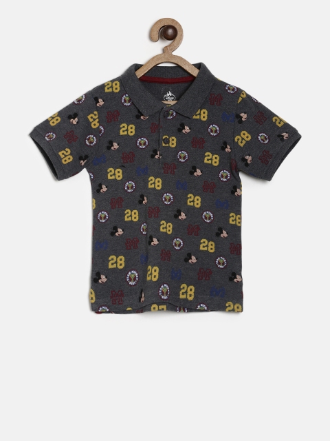 

Juniors by Lifestyle Boys Grey Printed Polo Collar T-shirt