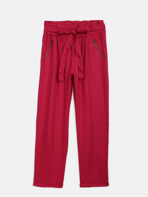 

Bossini Girls Pink Regular Fit Solid Trousers