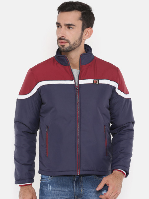 

Duke Men Red Colourblocked Padded Jacket