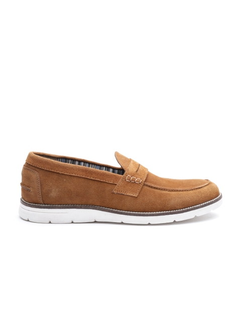 

Carlton London Men Tan Brown Suede Leather Loafers