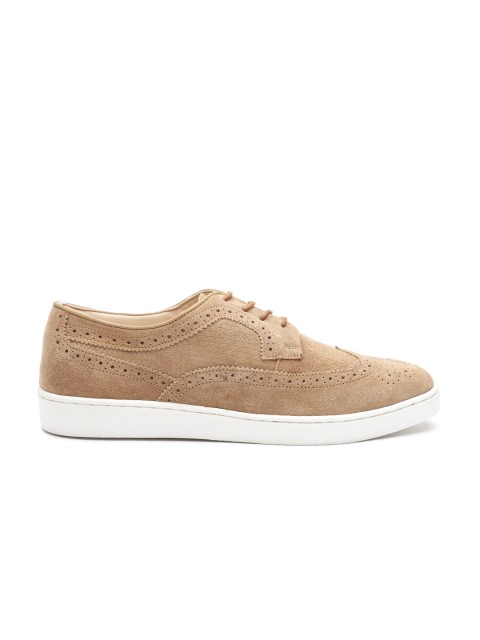 

Carlton London Men Brown Suede Leather Brogues