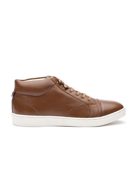 

Carlton London Men Brown Solid Leather Sneakers