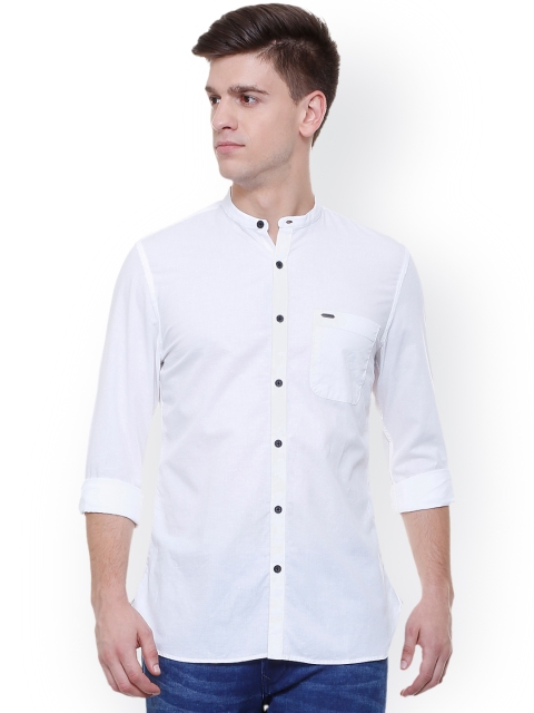 

Peter England Casuals Men White Slim Fit Solid Casual Shirt