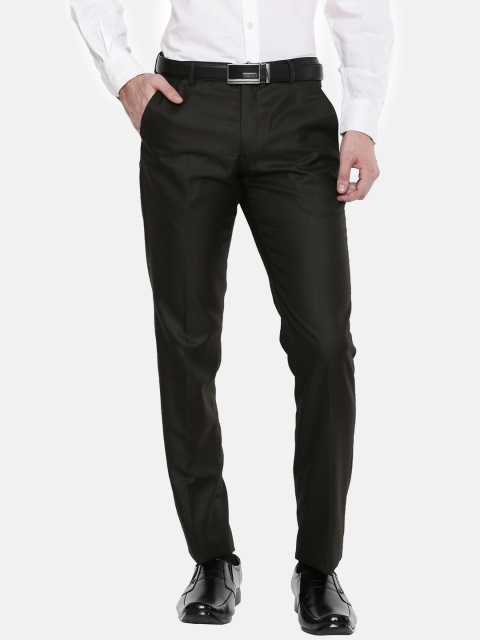 

Chennis Men Black Slim Fit Solid Formal Trousers