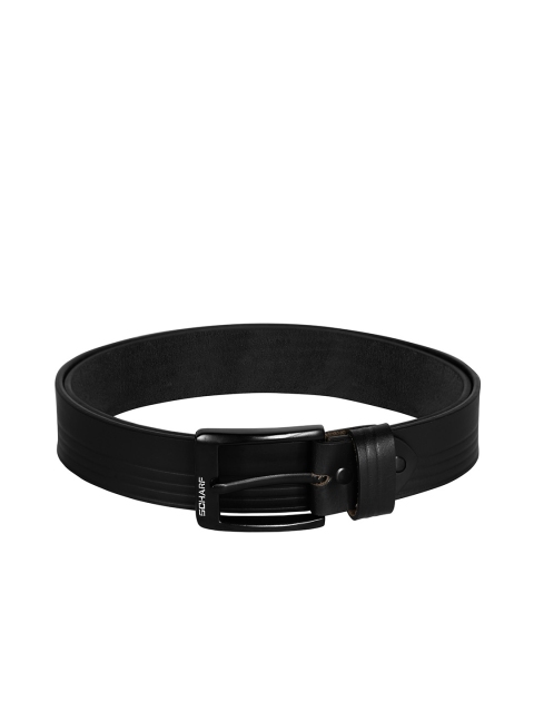 

SCHARF Men Black Textured Leather Belt