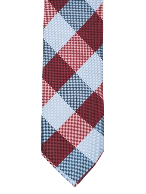 

The Tie Hub Maroon & Blue Checked Skinny Tie