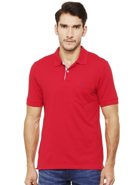 

Allen Solly Men Red Solid Polo Collar T-shirt