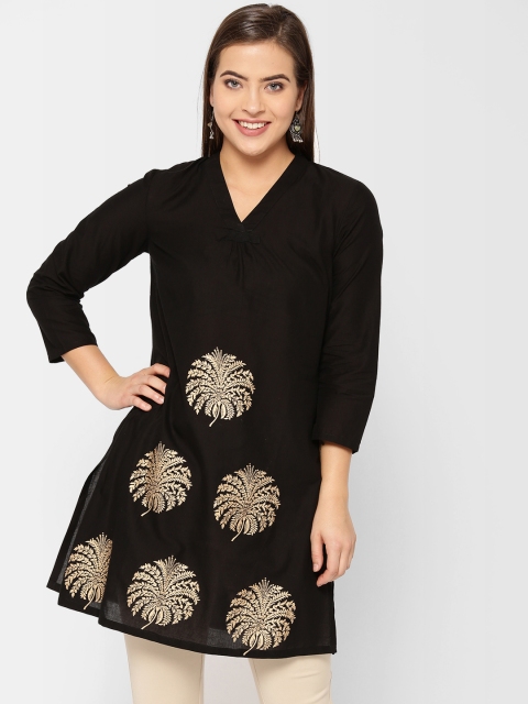 

Fabindia Black Printed Tunic