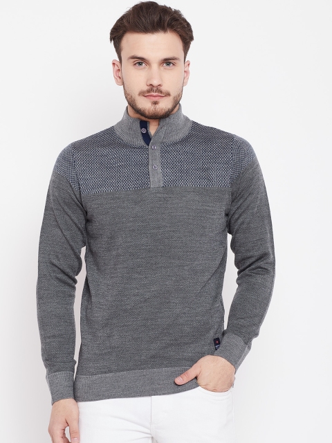 

American Eye Men Grey Solid Pullover