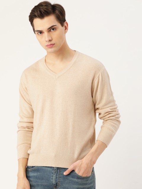 

American Eye Men Beige Solid Pullover