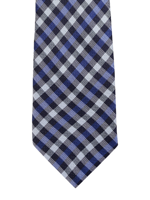 

Alvaro Castagnino Men Blue & Grey Checked Broad Tie