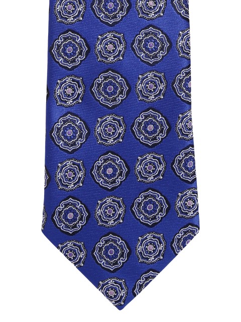 

Alvaro Castagnino Men Blue & White Woven Design Broad Tie