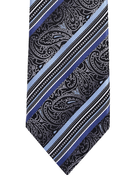 

Alvaro Castagnino Men Grey & Black Woven Design Broad Tie