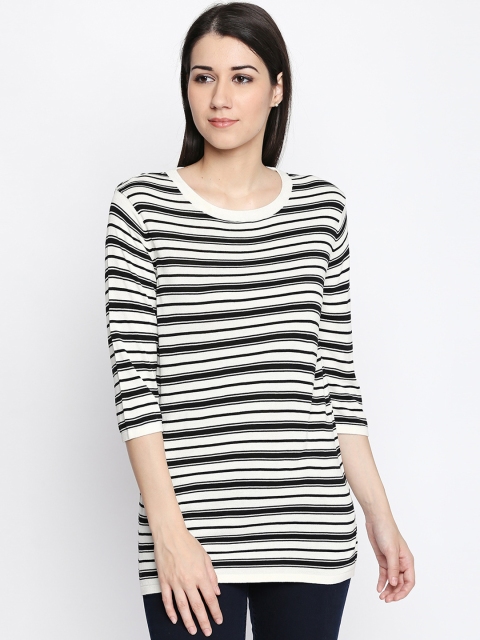 

Annabelle by Pantaloons Women White & Black Striped Top