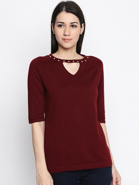 

Annabelle by Pantaloons Women Maroon Solid Top