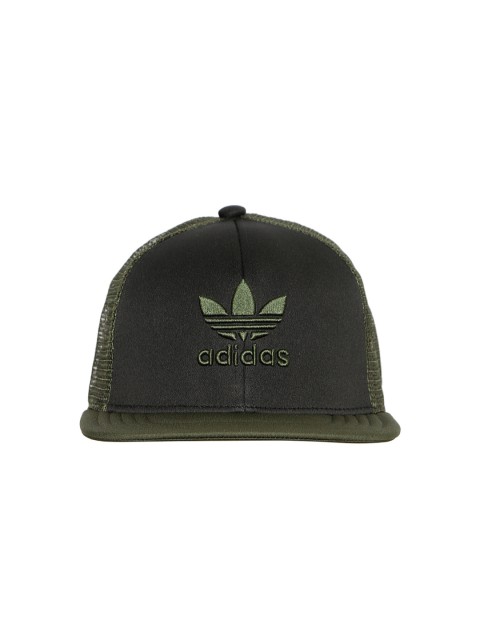 

ADIDAS Originals Unisex Olive Green & Black Embroidered Snapback Cap