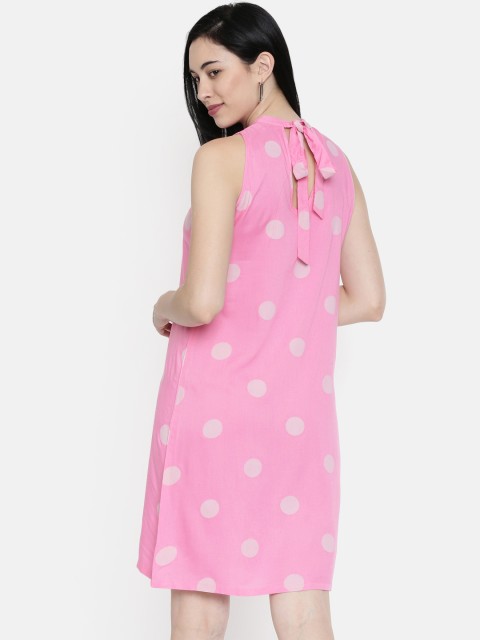 

AND Women Pink Printed A-Line Dress