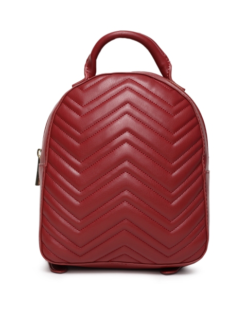 

FOREVER 21 Women Burgundy Textured Backpack