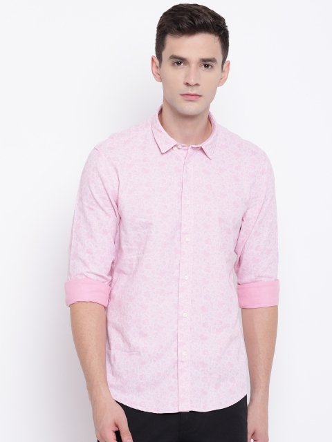 

Blackberrys Men Pink Slim Fit Printed Casual Shirt