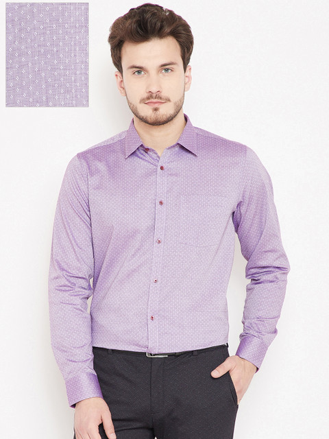 

Blackberrys Men Lavender Slim Fit Self Design Formal Shirt