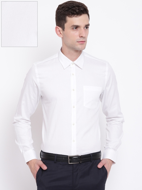 

Blackberrys Men White Slim Fit Self Design Formal Shirt
