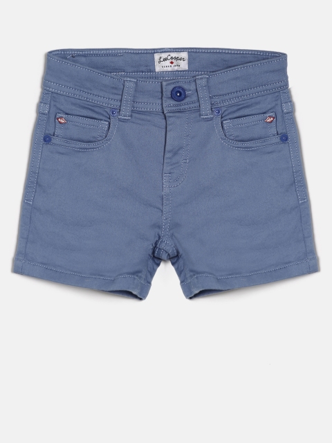 

Lee Cooper Girls Blue Solid Regular Fit Denim Shorts