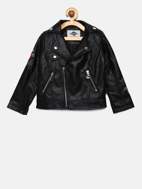 

Lee Cooper Girls Black Solid Biker Jacket
