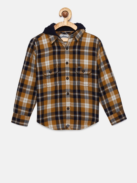 

Lee Cooper Boys Mustard Yellow & Black Checked Casual Shirt