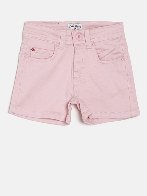

Lee Cooper Girls Pink Solid Regular Fit Denim Shorts