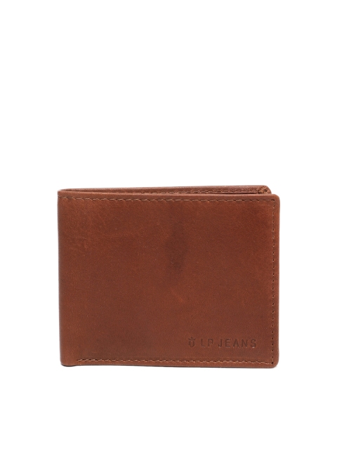 

Louis Philippe Jeans Men Brown Leather Solid Two Fold Wallet