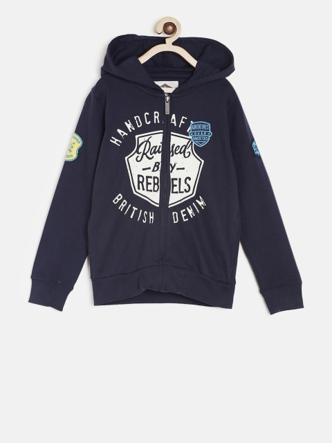 

Lee Cooper Boys Navy Blue Printed Hooded Sweatshirt