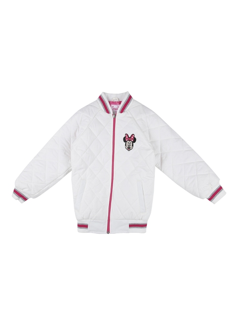 

Chalk by Pantaloons Girls White Solid Quilted Jacket