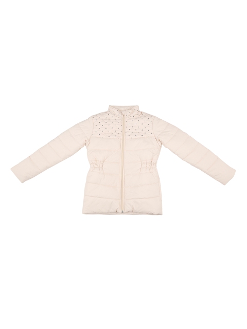 

Chalk by Pantaloons Girls Beige Solid Puffer Jacket