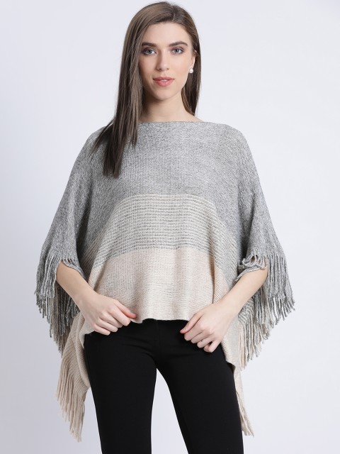 

Kazo Women Beige & Grey Striped Pullover Sweater